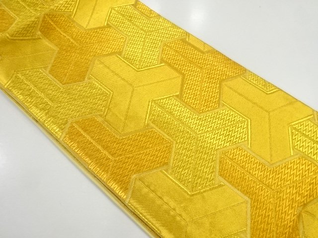 JAPANESE KIMONO / ANTIQUE FUKURO OBI / SILK / WOVEN KAGOME PATTERN